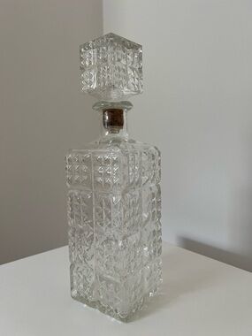 Vintage Glass Decanter by Thatcher Manufacturing Company With Stamp on Bottom